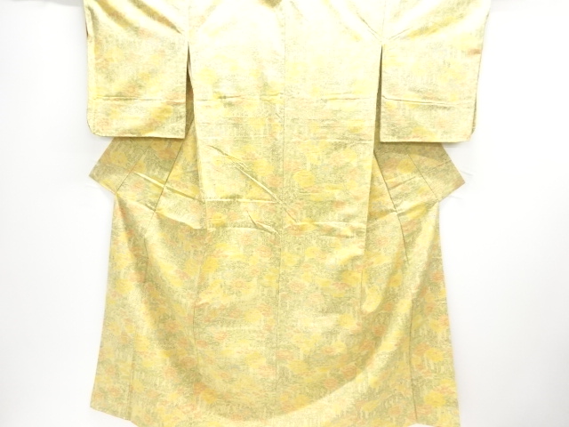 JAPANESE KIMONO / MAWATA OJIYA TSUMUGI / WOVEN FLORAL PLANTS